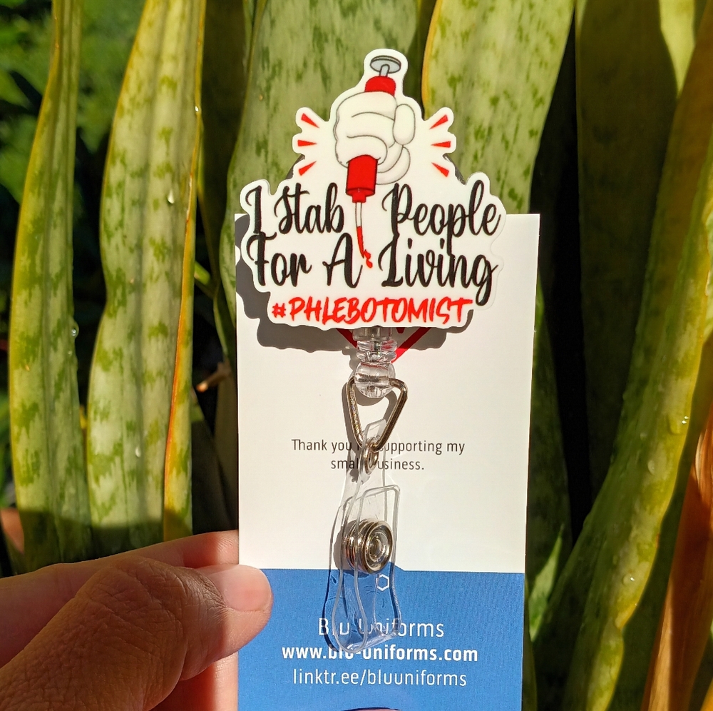 Phlebotomist badge reel holder